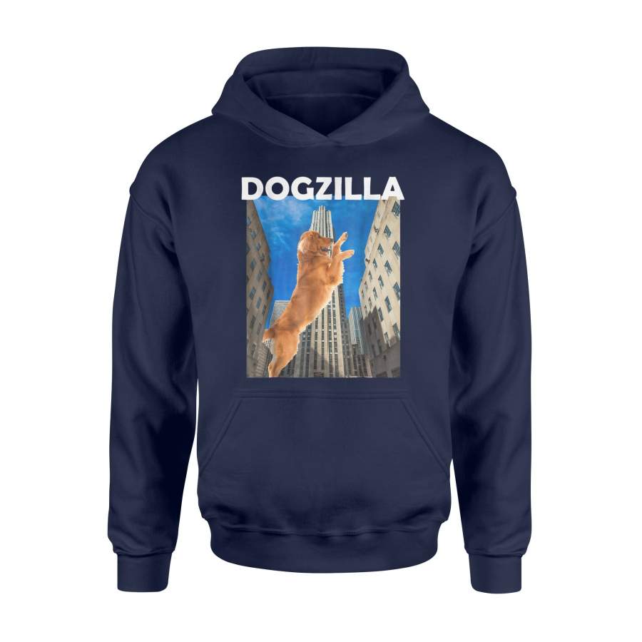 Dogzilla, Giant Golden Retriever Manhattan New York Hoodie