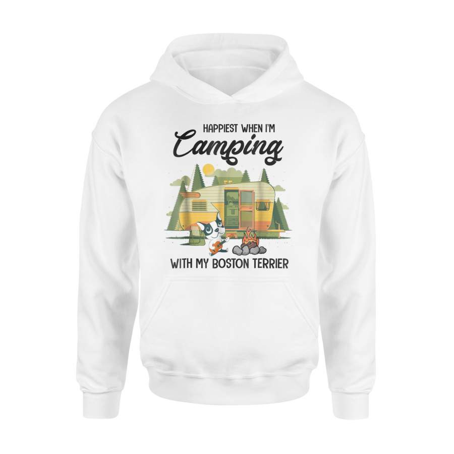 Camping With My Boston Terrier Gift For Outdoor Lovers Hoodie