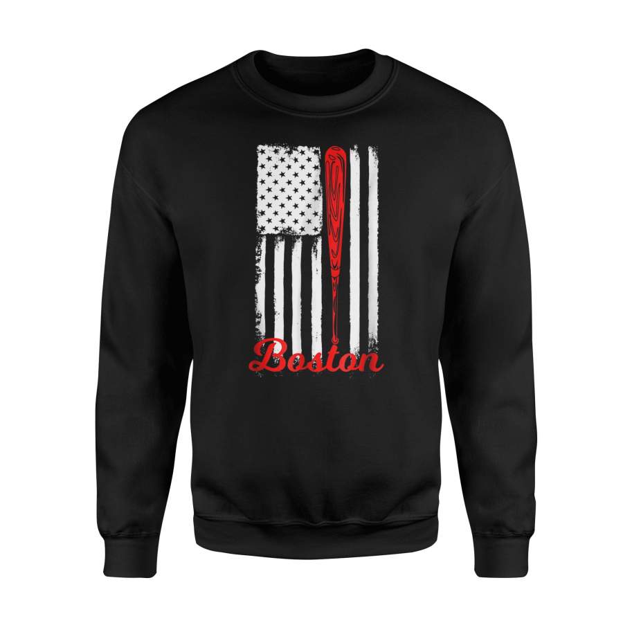 Boston Baseball American Flag Boston Baseball Fans Sweatshirt