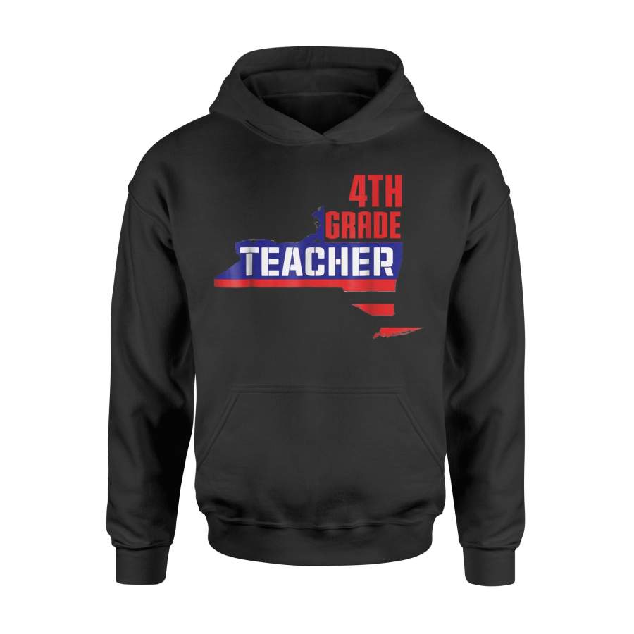 4Th Grade Teacher Funny New York Gift Usa Flag Hoodie