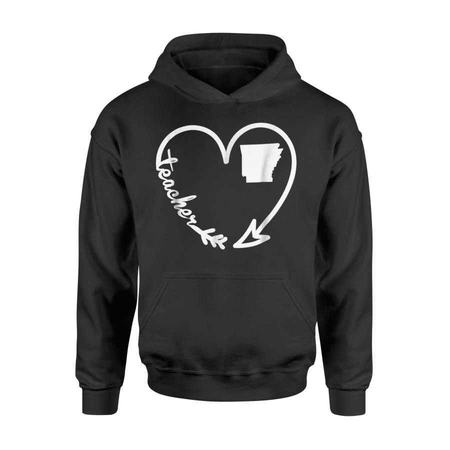 Arkansas Teacher Arrow Heart Home State Gift Women Hoodie