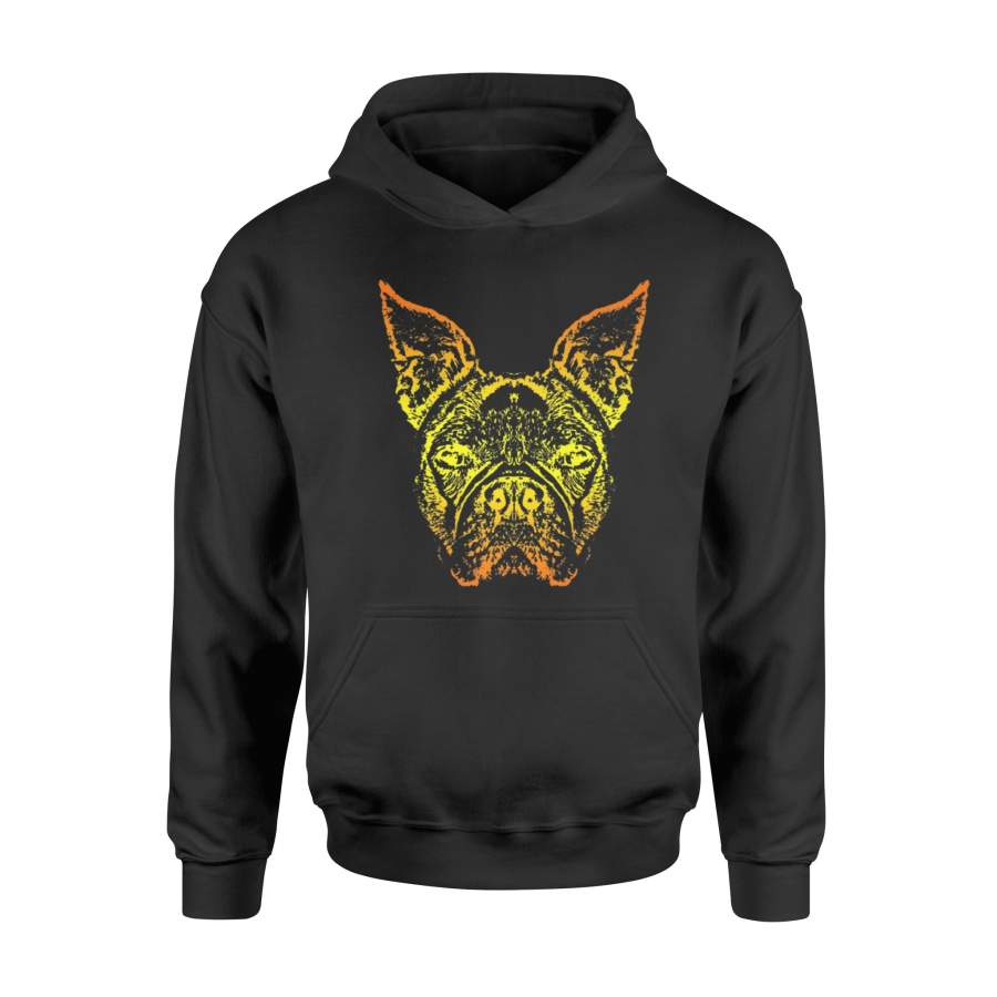 Boston Terrier Beach Vacation Style Sunset Hoodie