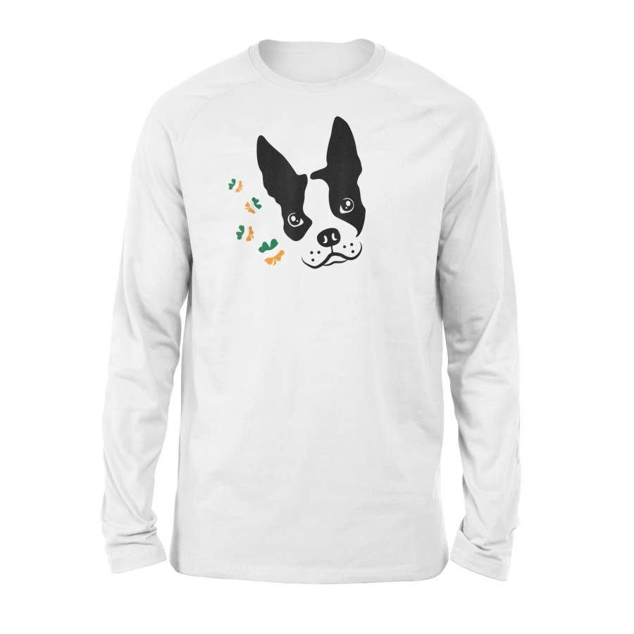 Boston Terrier Dog Face Saint Patrick’s Day Gift Long Sleeve T-Shirt