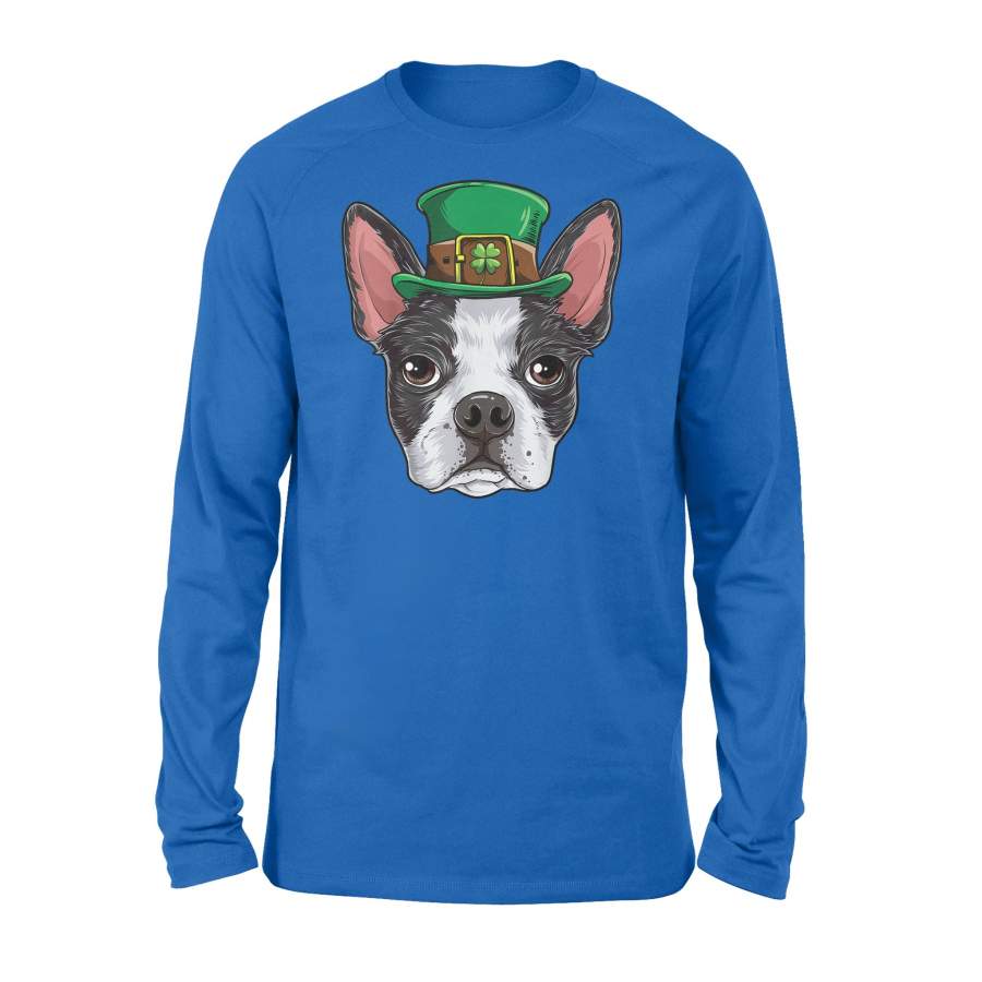 Boston Terrier St Patricks Day Boys Leprechaun Dog Long Sleeve T-Shirt