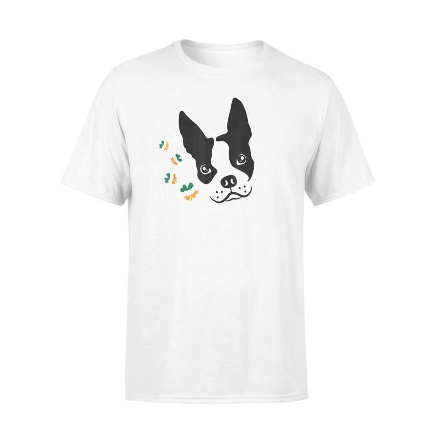 Boston Terrier Dog Face Saint Patricks Day Gift T-Shirt