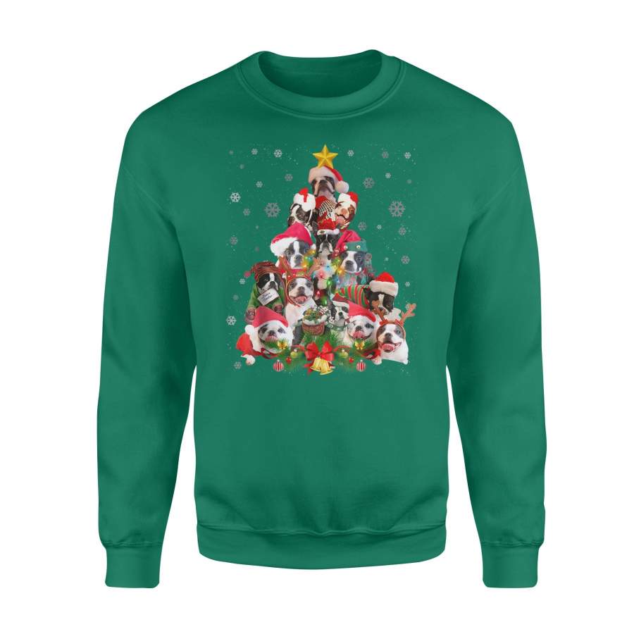 Boston Terriers Christmas Tree Xmas For Dog Lover Sweatshirt