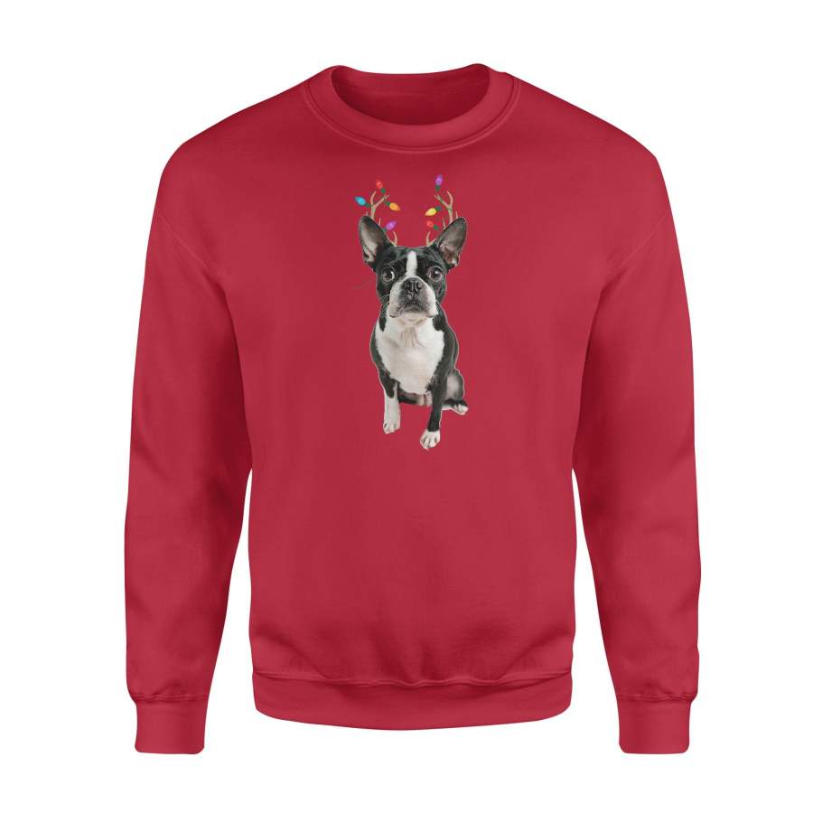 Boston Terrier Reindeer Christmas Dog Sweatshirt