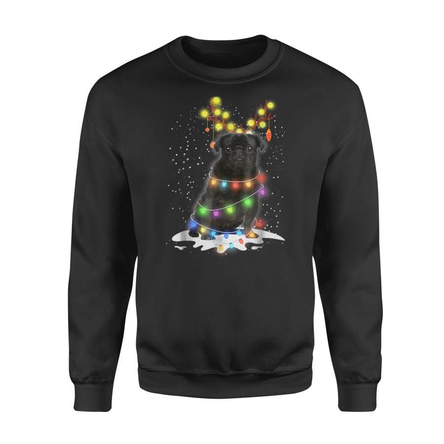 Black Pug Blinker Nice Dog Christmas Sweatshirt