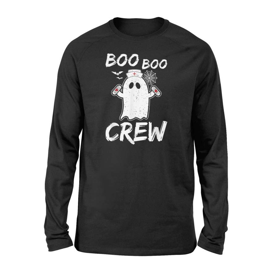 Funny Boo Boo Crew Nurse Ghost Halloween Costume Long Sleeve T-Shirt