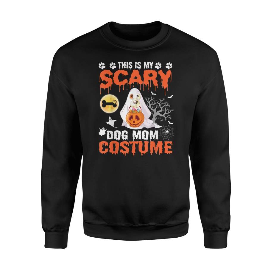 Dog Ghost Pumpkin Face This Is My Scary Dog Mom Costume Sweatshirt