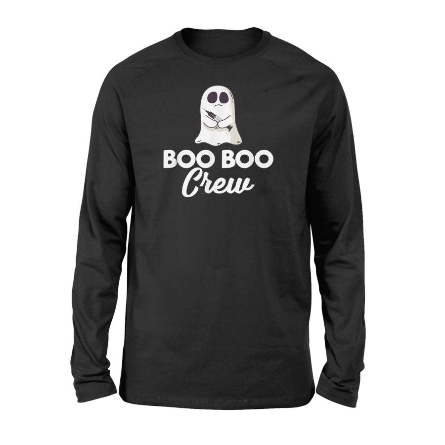 Boo Boo Crew Scary Ghost Nurse Halloween Nursing Costume Long Sleeve T-Shirt