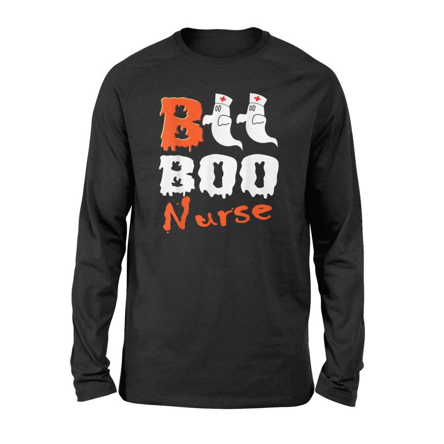 Boo Boo Nurse Funny Ghost Scary Halloween Gift Nurses Long Sleeve T-Shirt