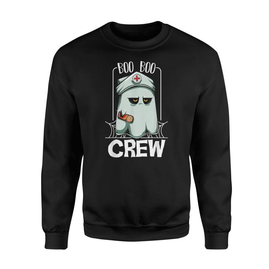 Boo Boo Crew Nurse Ghost Funny Scary Halloween Quotes Sweatshirt