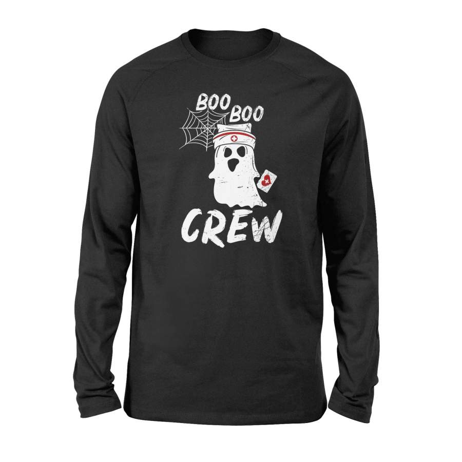 Halloween Boo Boo Crew Nurse Ghost Funny Costume Scary Gift Premium Long Sleeve T-Shirt