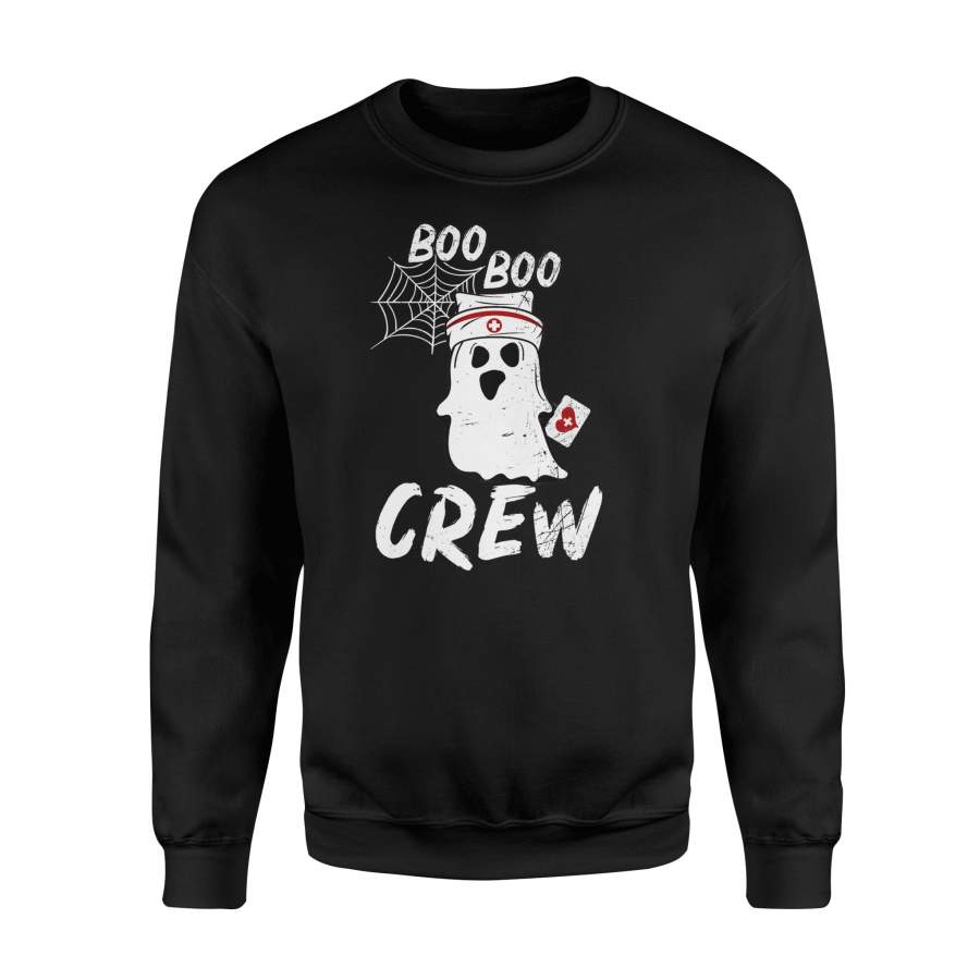 Halloween Boo Boo Crew Nurse Ghost Funny Costume Scary Gift Premium Sweatshirt