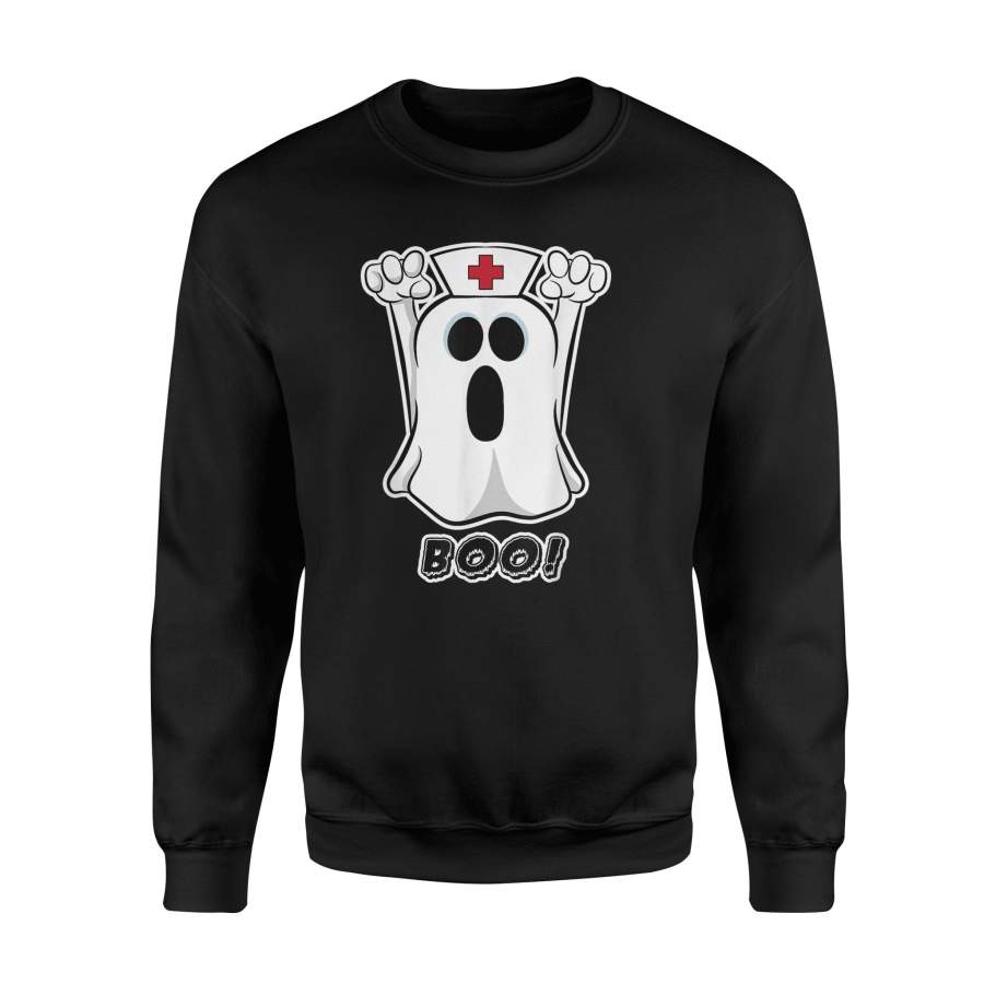 Funny Scary Halloween Night Boo Nurse Ghost Women Girls Gift Sweatshirt