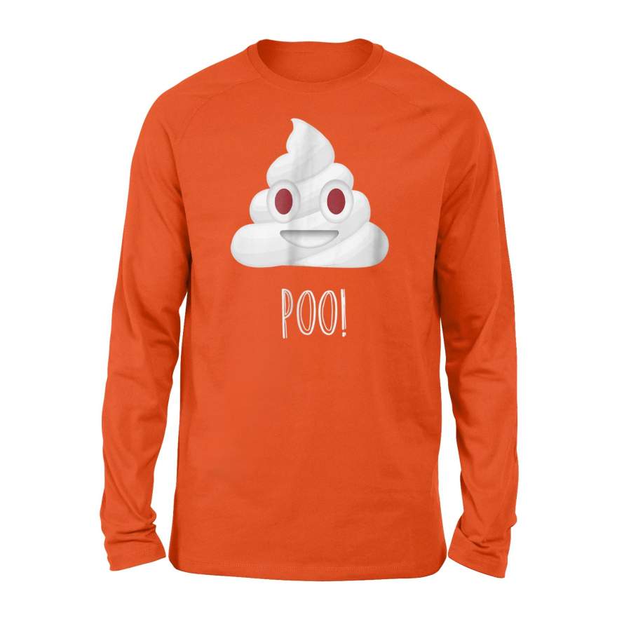 Funny Poo! Ghost Emoji For Halloween Long Sleeve T-Shirt