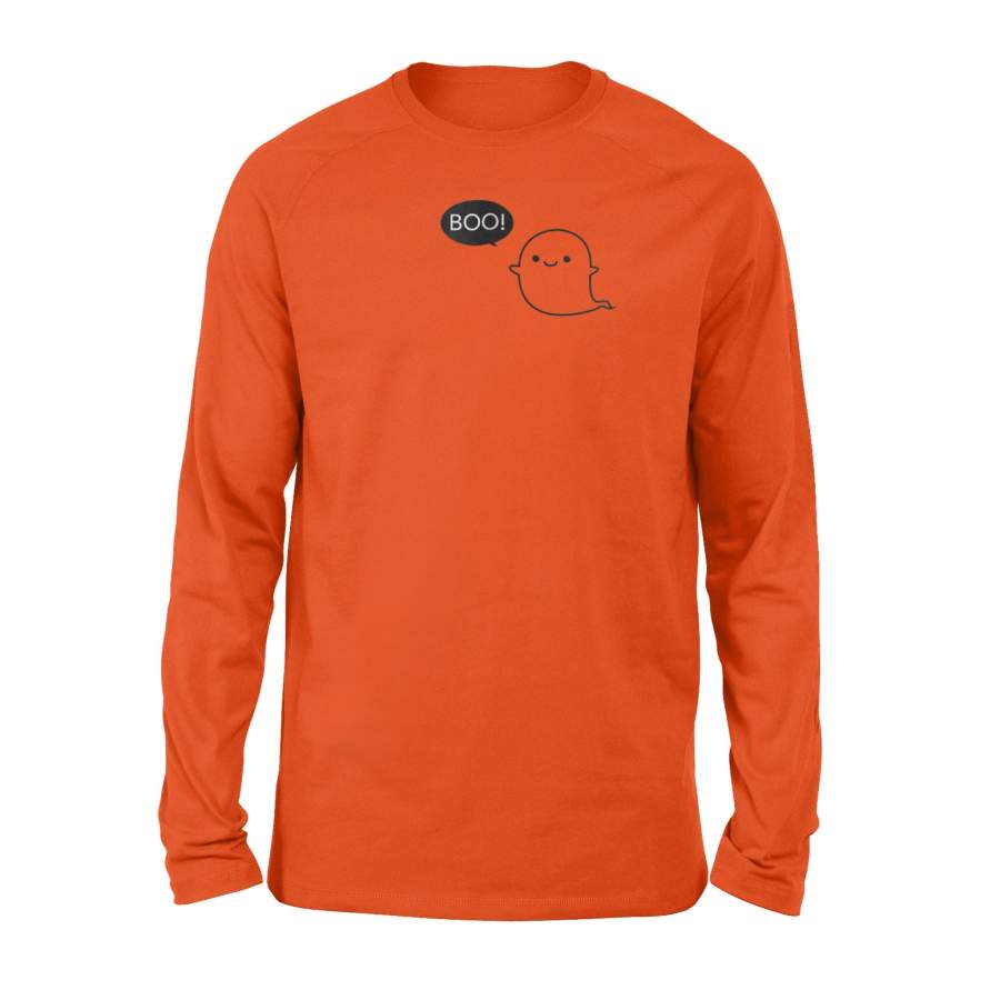 Cutest Ghost Halloween Pocket Long Sleeve T-Shirt