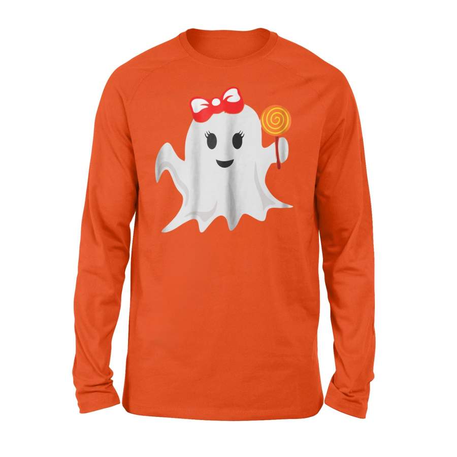 Halloween Ghost Girl Lollipop Candy Long Sleeve T-Shirt