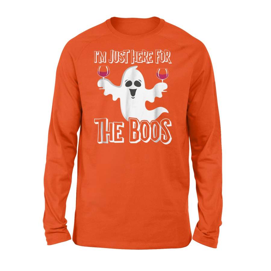 I’m Just Here For The Boos Halloween Ghost Costume Long Sleeve T-Shirt