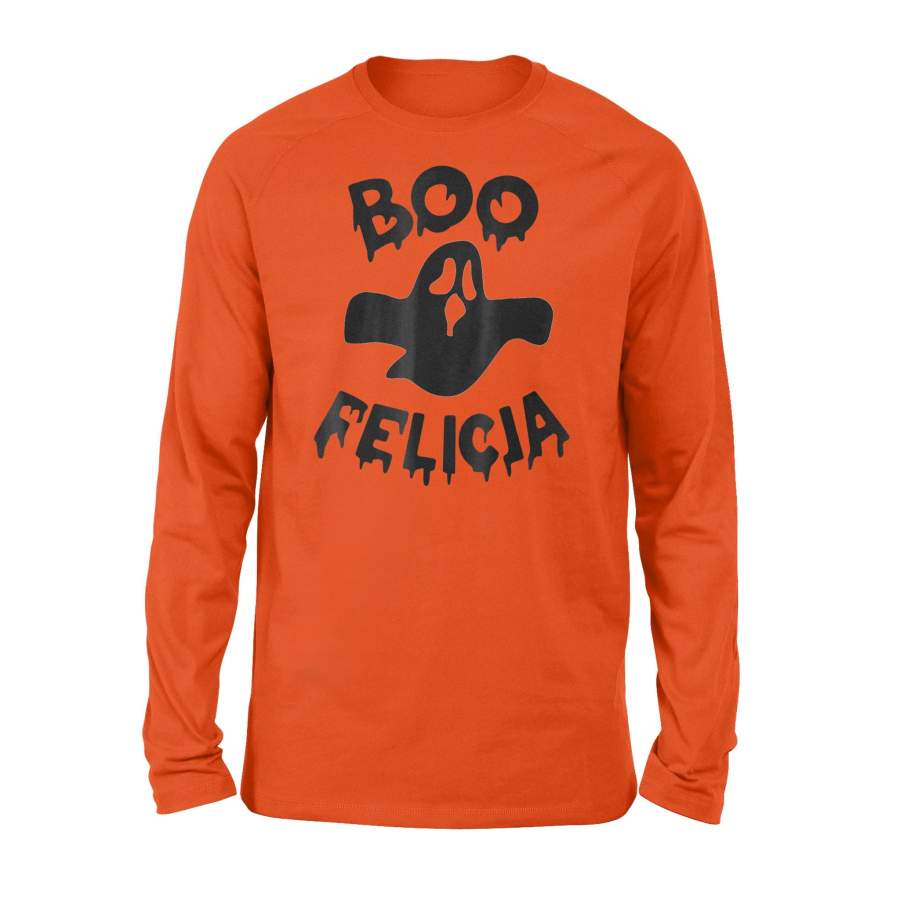 Boo Felicia, Funny Halloween Ghost, Punny, Pun Gift Long Sleeve T-Shirt