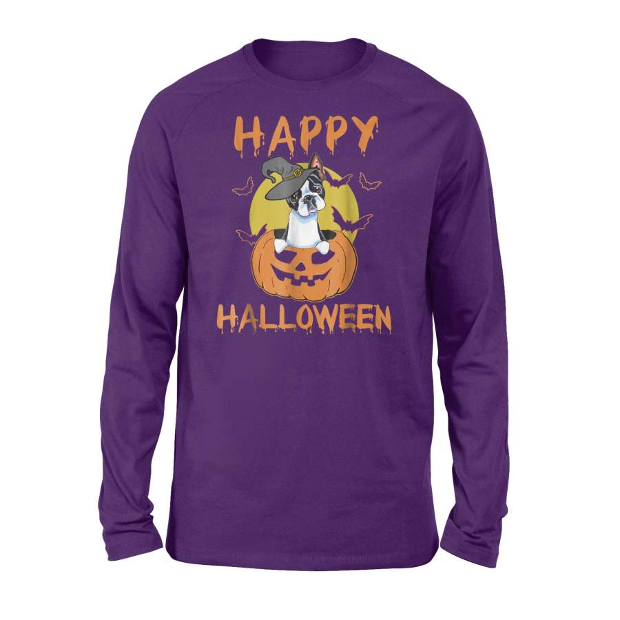 Boston Terrier – Funny Happy Halloween Long Sleeve T-Shirt