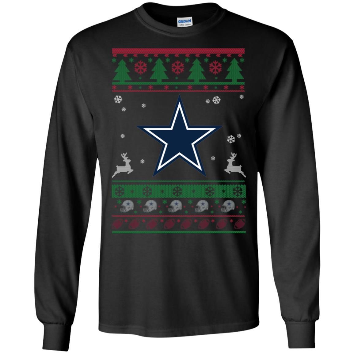 Dallas Cowboys Logo Football Teams Ugly Christmas Sweater Men Long Sleeve Shirt