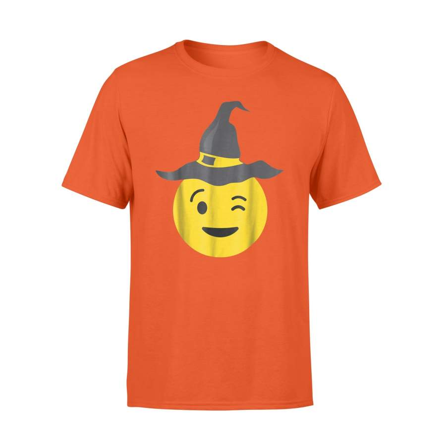 Emoji Wink Blink Winky Witch Hat Funny Halloween T-Shirt