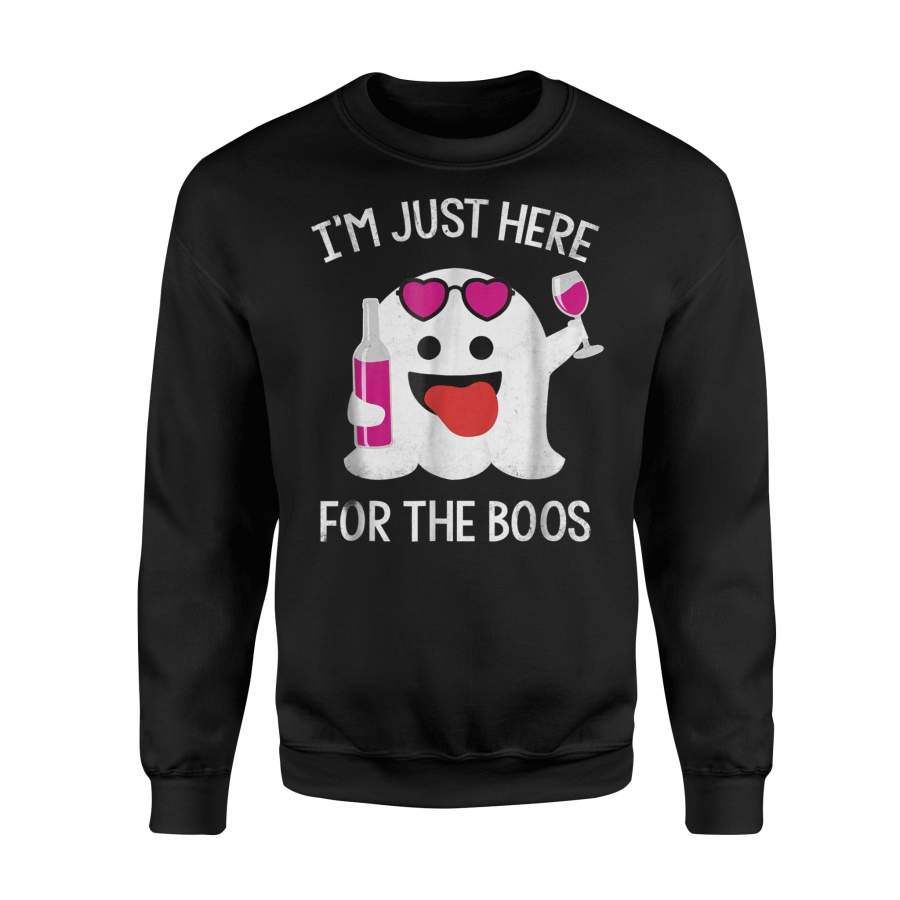 I’m Just Here For The Boos Halloween Wine Ghost Halloween Sweatshirt