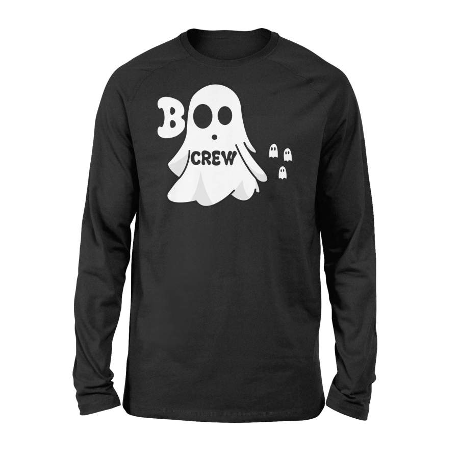 Halloween White Ghost Boo Crew Halloween Long Sleeve T shirt