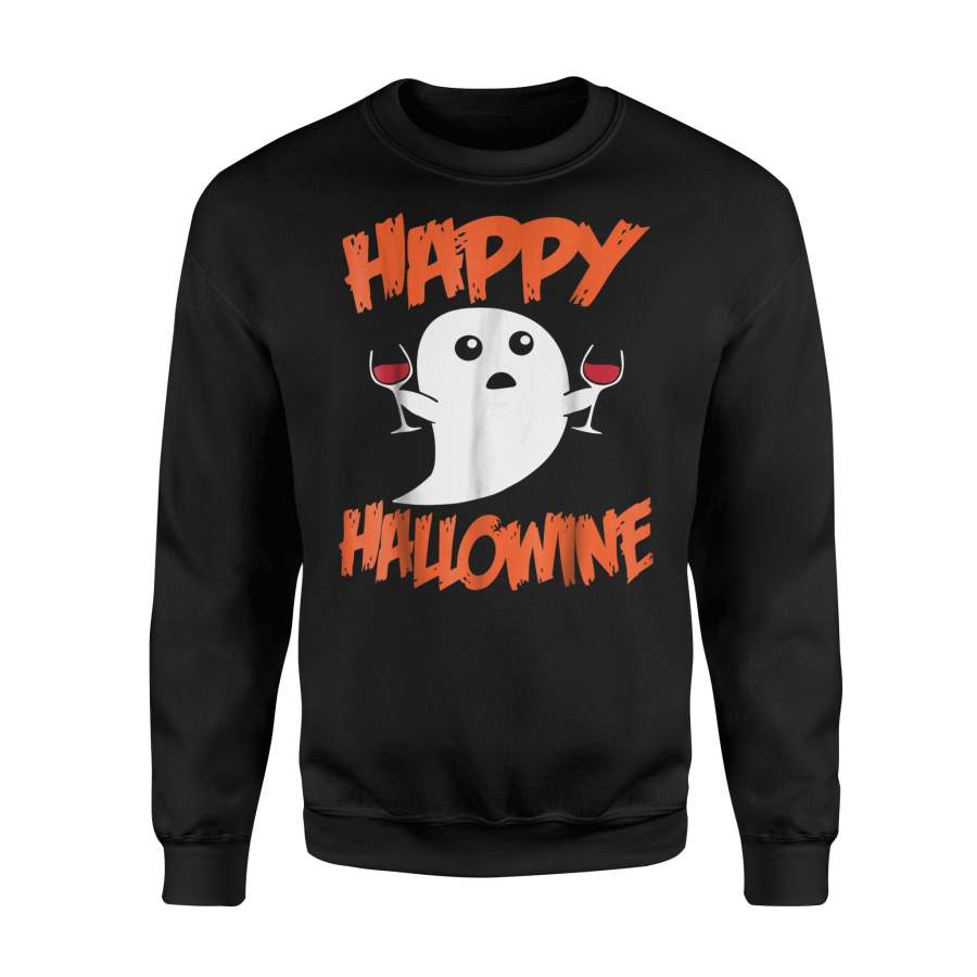 Funny Happy Hallowine Halloween Ghost Costume Halloween Sweatshirt