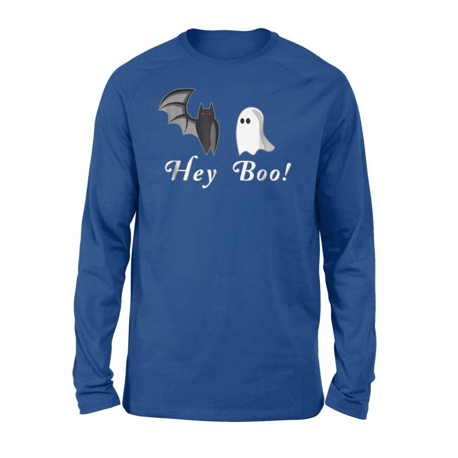 Hey Boo Funny Bat And Ghost Not Just For Halloween Long Sleeve T-Shirt