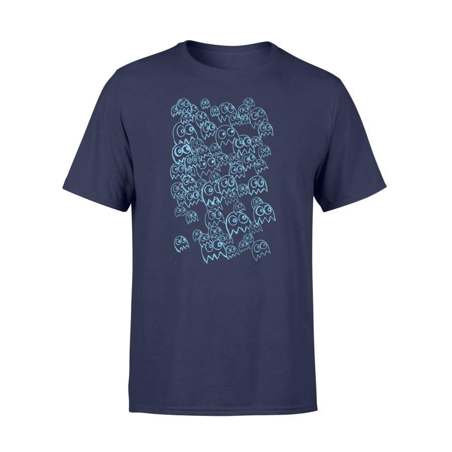 Ghost Party Blue Print Vintage Video Game Style T-Shirt