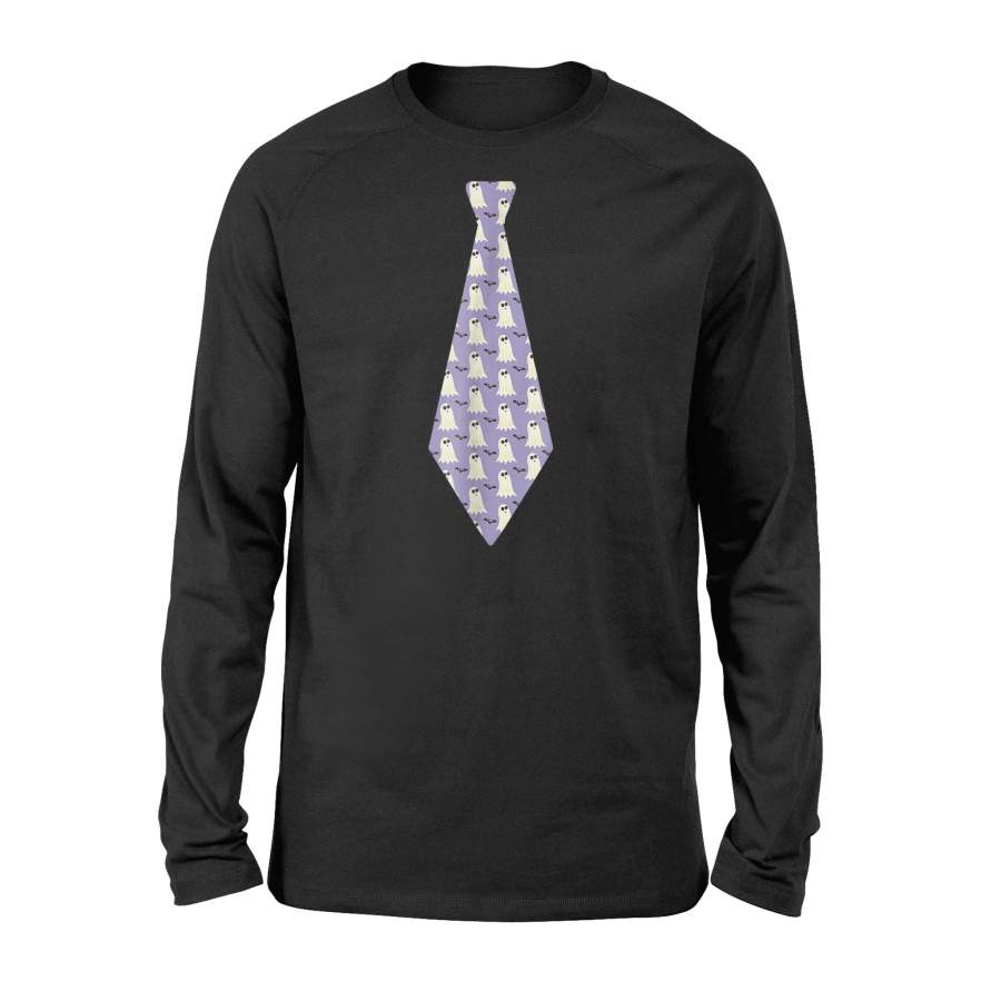 Halloween Ghosts Pattern Tie Halloween Long Sleeve T-Shirt