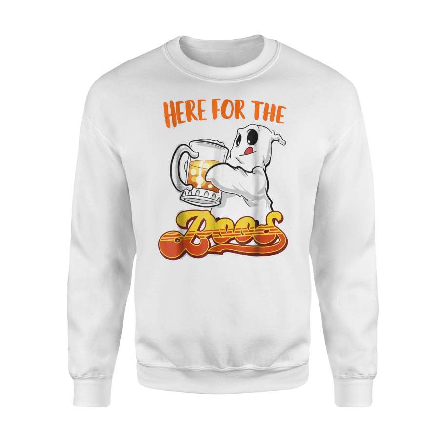 Here For The Boos Halloween Ghost Drinking Halloween Sweatshirt