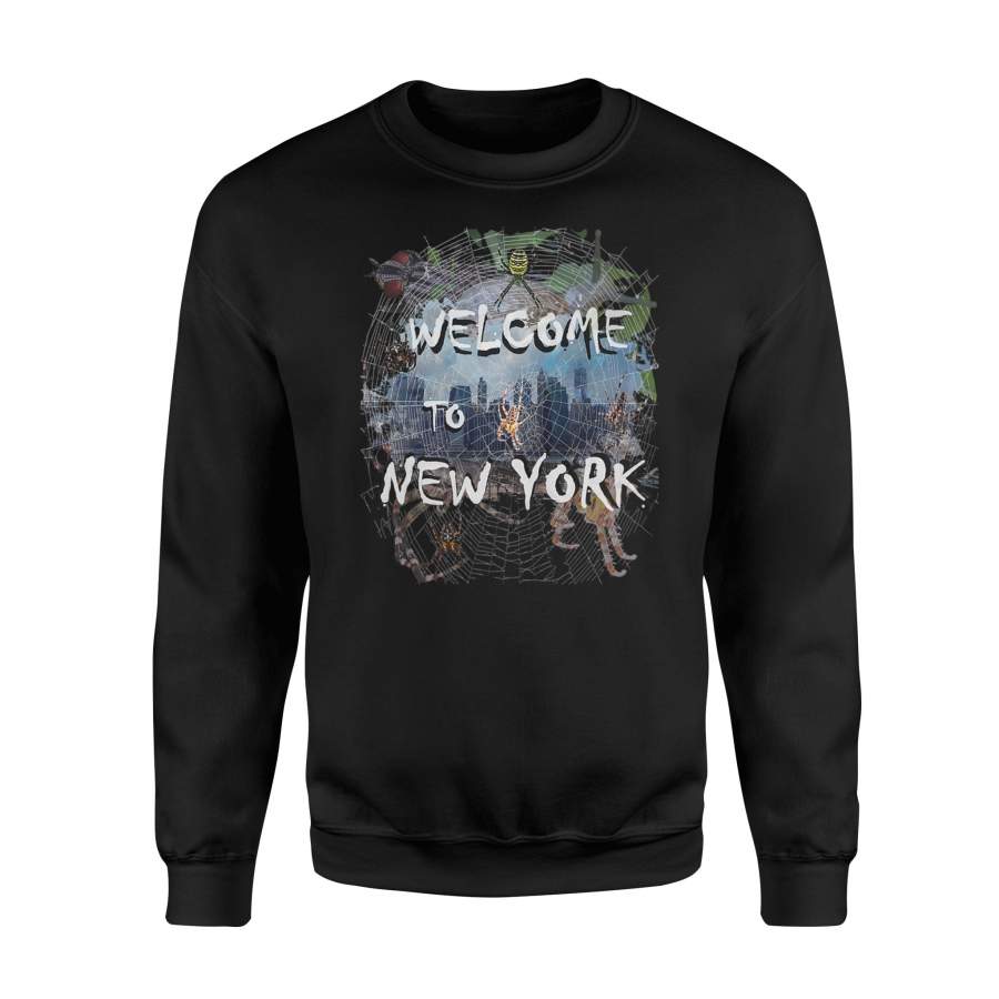 Halloween Welcome To New York Spiders Web Funny Nyc Halloween Sweatshirt