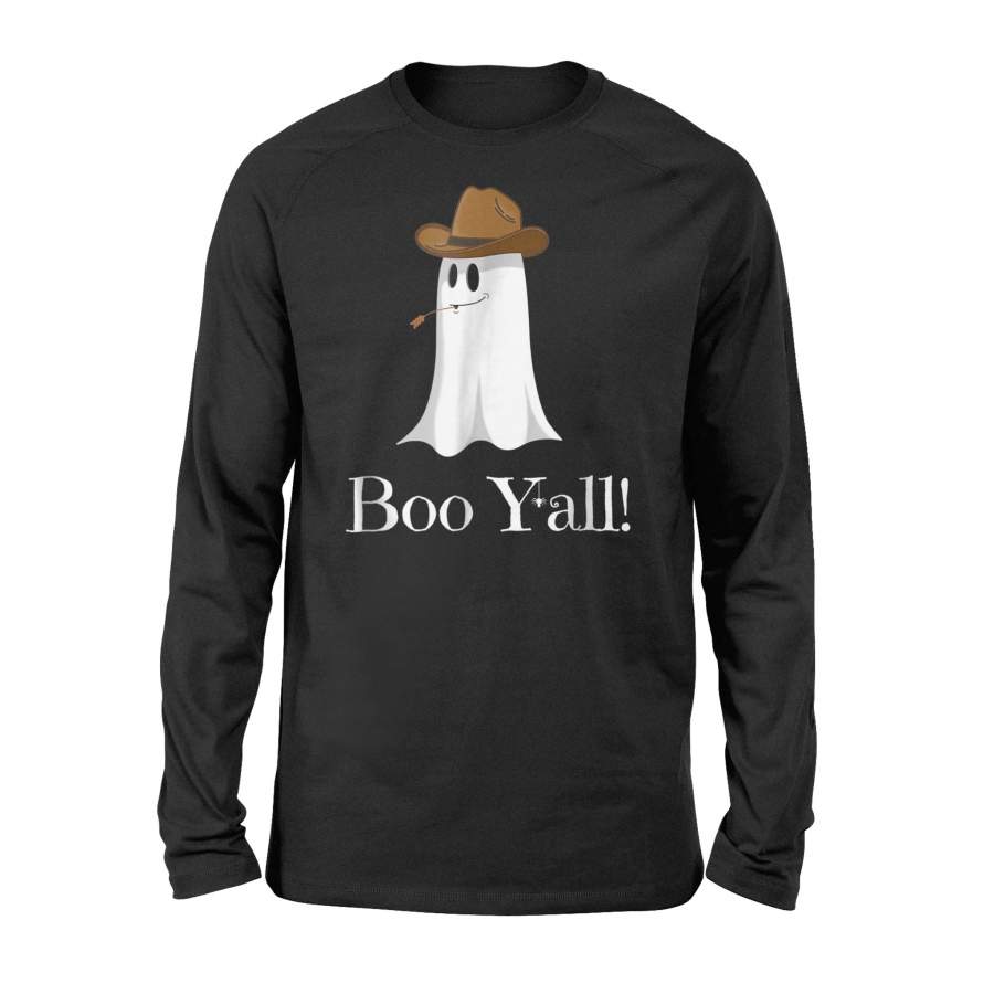 Boo Y All Funny Halloween Cowboy Hat Ghost Halloween Long Sleeve T shirt