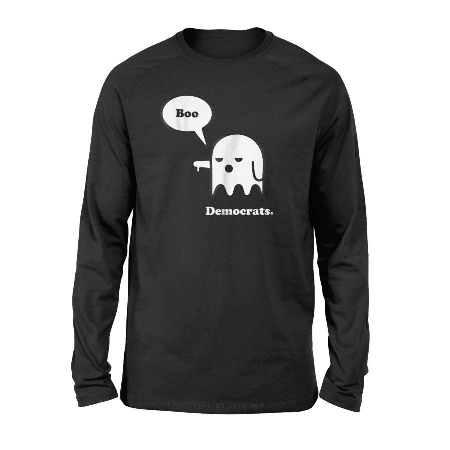 I Hate Democrats, Anti Democrat, Halloween Ghost Boo Halloween Long Sleeve T shirt