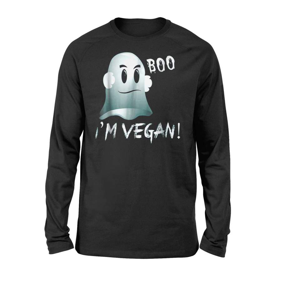 Boo I’m Vegan Halloween Ghost Funny Costume For All Halloween Long Sleeve T shirt