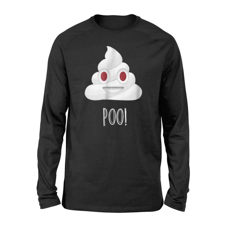 Funny Poo! Ghost Emoji For Halloween Long Sleeve T shirt