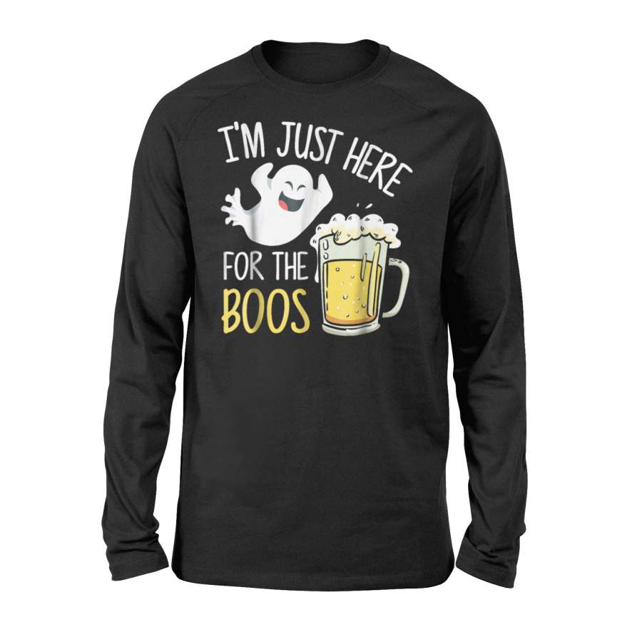 Funny Ghost And Beer I’m Just Here For The Boos Halloween 04 Halloween Long Sleeve T shirt