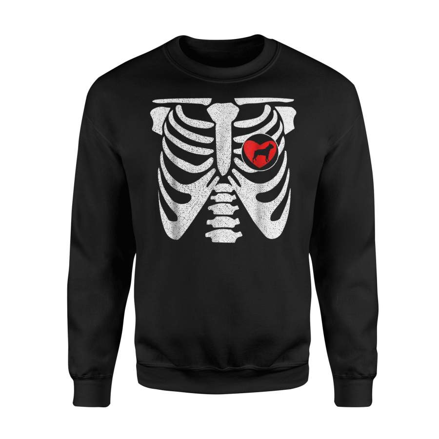 Halloween Boston Terrier Rib Cage Costume Halloween Sweatshirt