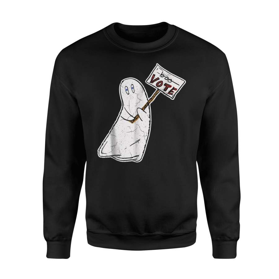 Dont Boo Vote Funny Ghost Halloween Voting Distressed Halloween Sweatshirt