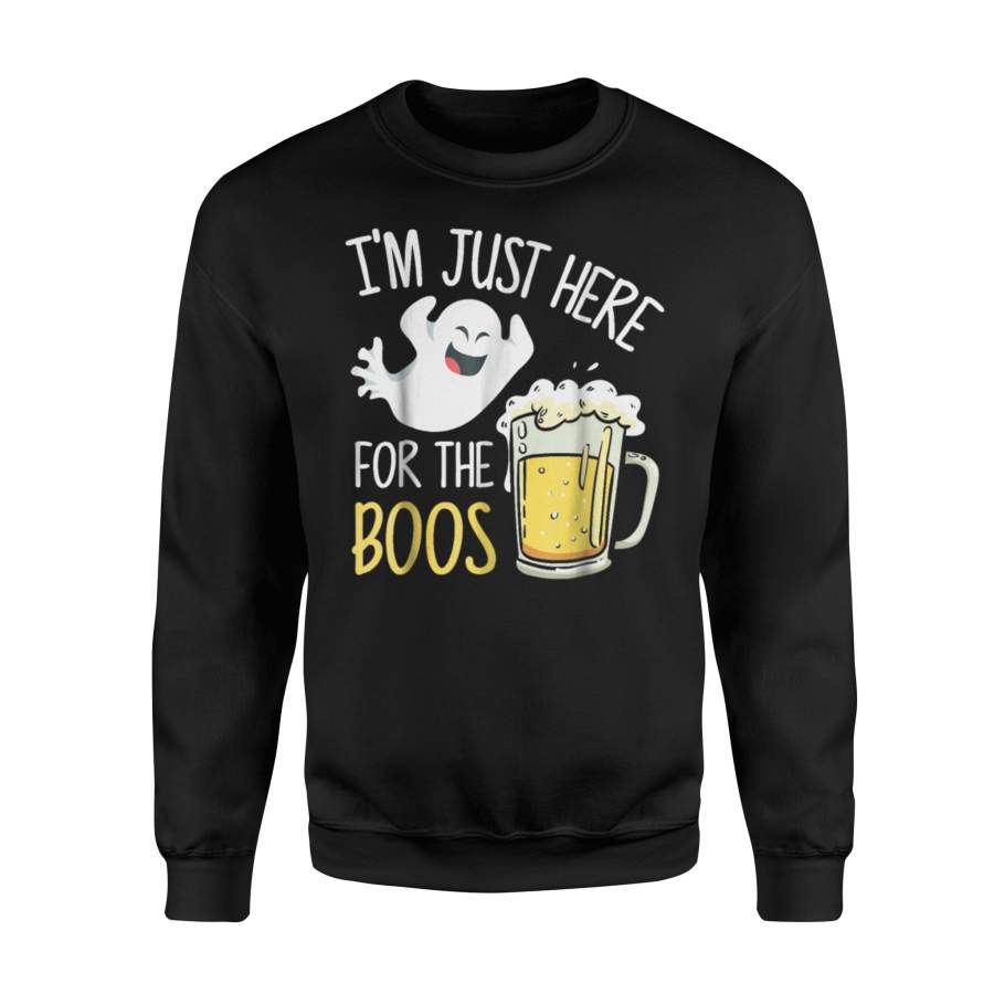 Funny Ghost And Beer I’m Just Here For The Boos Halloween 04 Halloween Sweatshirt