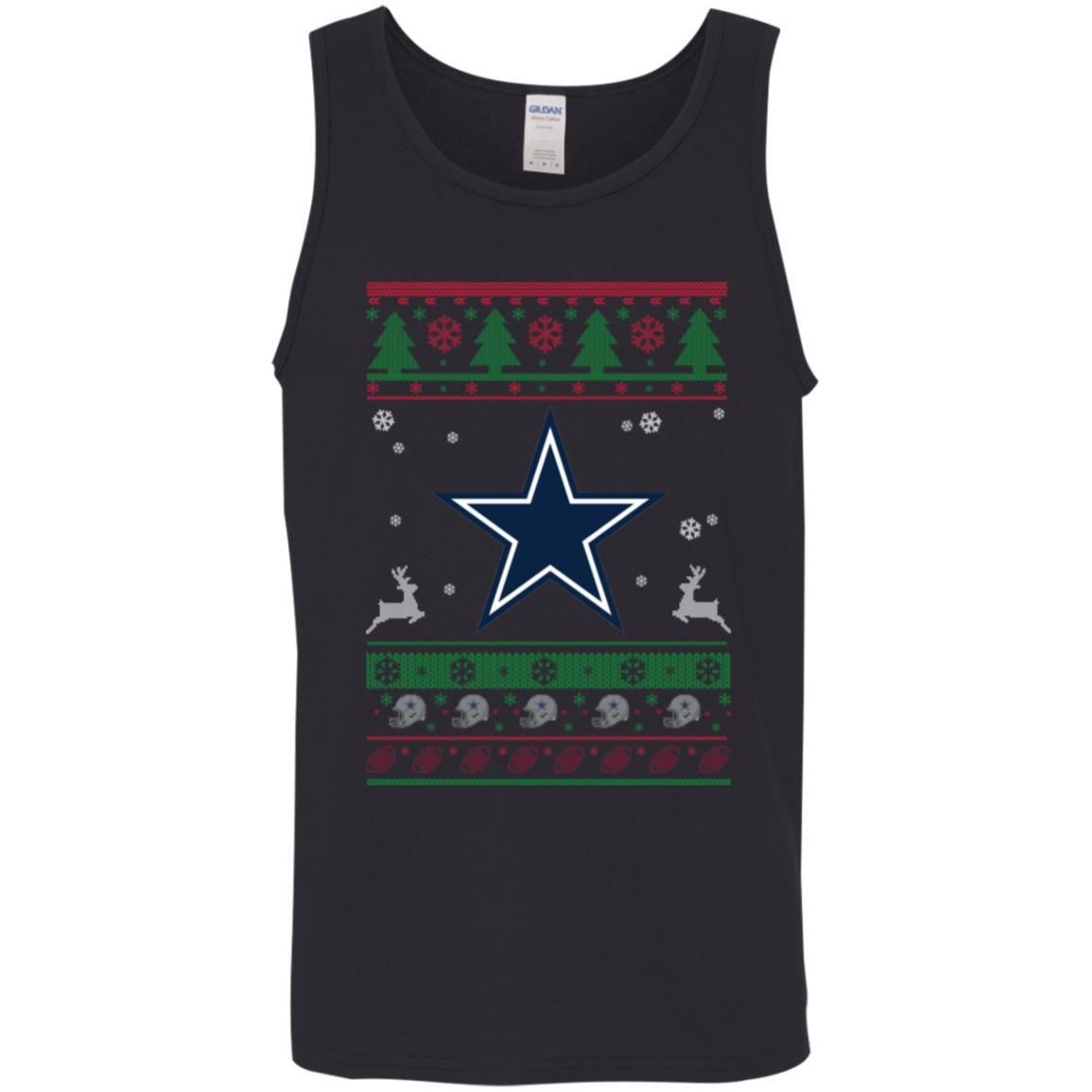 Dallas Cowboys Logo Football Teams Ugly Christmas Sweater Men Tank Top