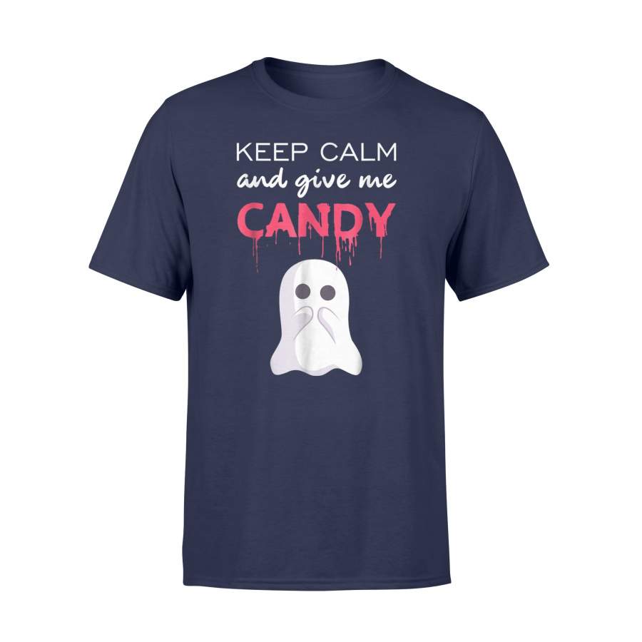 Halloween Ghost Keep Calm And Give Me Candy Halloween T-Shirt