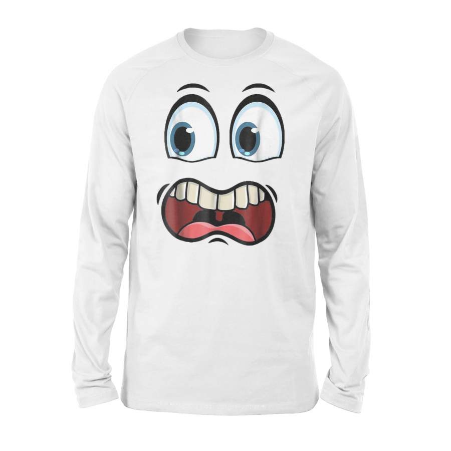 Cute Ghost Face Halloween Costume Ghoul Face Halloween Long Sleeve T-Shirt