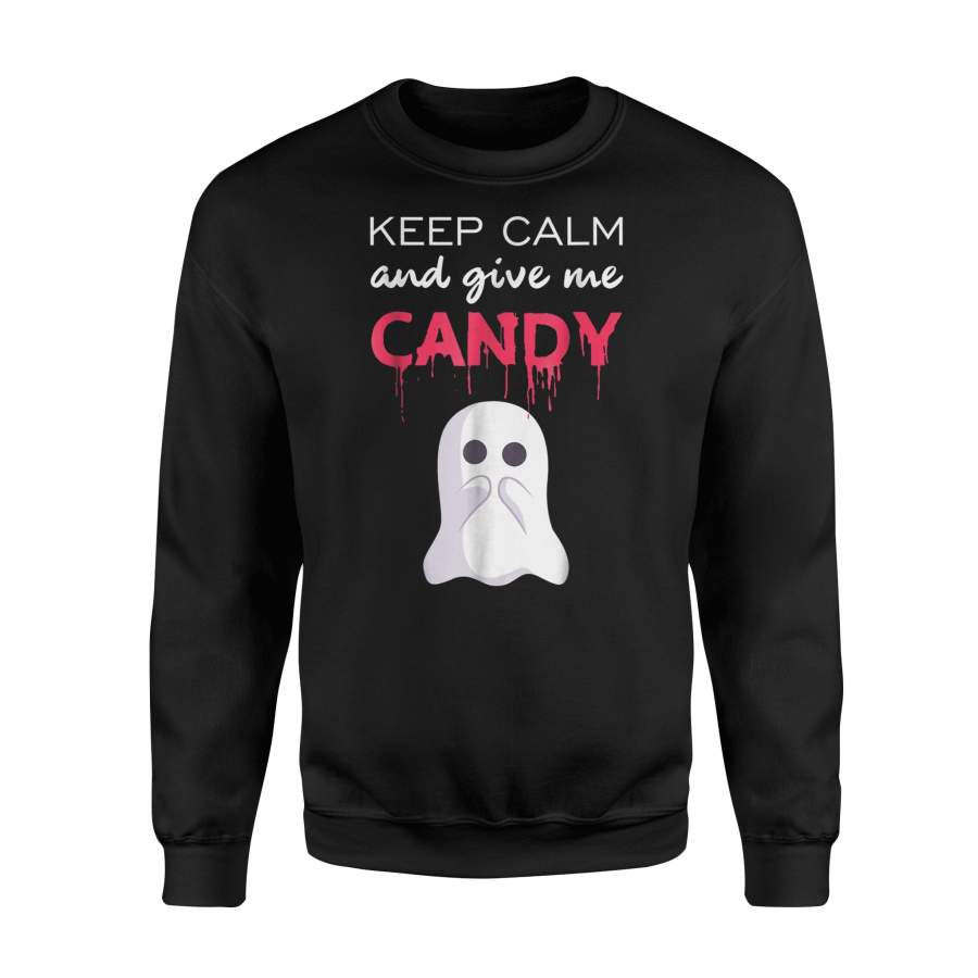 Halloween Ghost Keep Calm And Give Me Candy Halloween Sweatshirt