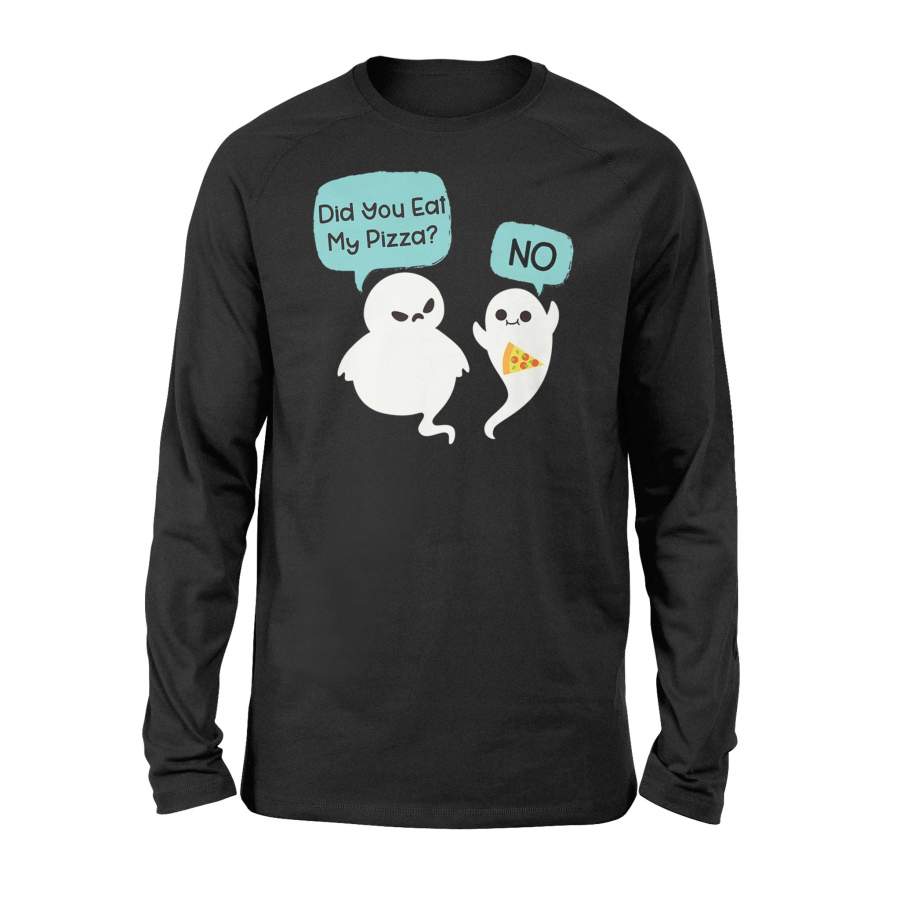 Did You Eat My Pizza Funny Ghost Halloween Long Sleeve T-Shirt