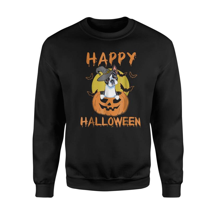 Boston Terrier Funny Happy Halloween Sweatshirt